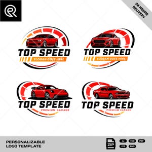Speedometer Logo Design | Custom Auto Performance Logo | Editable Company Name Logo | Instant Download Pdf Svg Png Eps