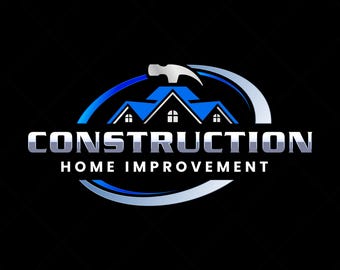 Logotipo de construcción de casas: personal de mantenimiento y reparación del hogar