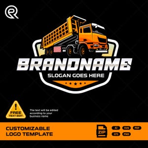 truck logo - dump truck logo -  junk logo - service - truck service - trucking - automotive - logo template