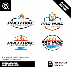 HVAC Logo Template: Editable Heating & Cooling Business Logo