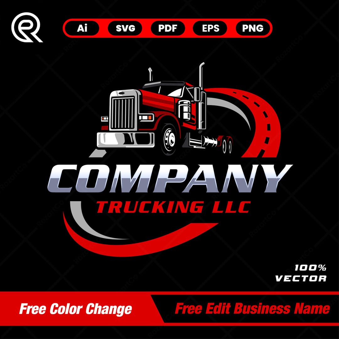 Peterbilt 589 Truck Logo Design: Custom Freight & Logistics Branding - Etsy