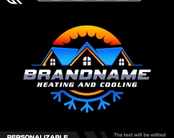 HVAC logo heating and cooling business logo