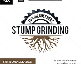 Stump Grinding Logo – Tree Service & Landscaping Editable Vector logo SVG Ai PDF