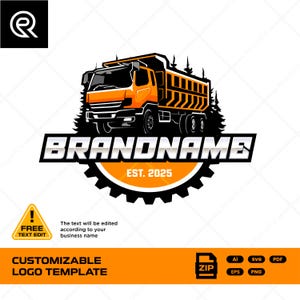 dump truck logo trucking logo dump truck vector truck logo hauling logo - vector illustration