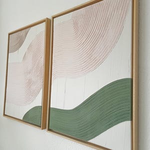 DUO | Wall art set | Structured picture | Acrylic painting on canvas | Wall picture living room | Wall decoration | Abstract art canvas | Plaster wall art