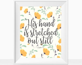 His Hand Is Stretched Out Still, LDS Art, Book of Mormon, LDS Decor, Digital Print, Home Decor Prints, Art Prints, LDS Printables, Yellow