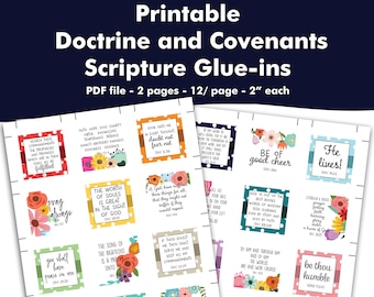 Printable Doctrine and Covenants Scripture Glue-ins 2021 Come Follow Me D&C Study The Church of Jesus Christ of Latter Day Saints LDS