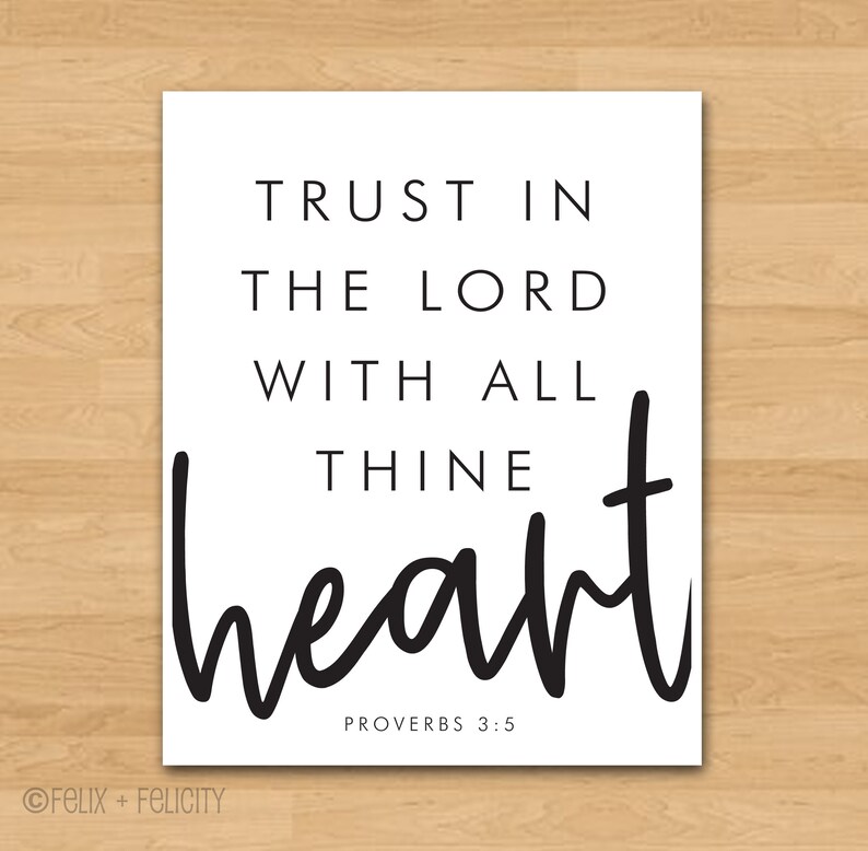 Printable KJV Bible Verse Wall Art Trust In The Lord With | Etsy