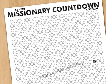 LDS Mission 18 Month Missionary Countdown Calendar Printable, LDS Missionary, Sister Missionary, LDS Mission Printables, Missionary Mom Gift