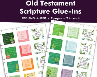 Printable Old Testament Bible Verse Scripture Glue-ins 2022 Come Follow Me Study The Church of Jesus Christ of Latter Day Saints LDS