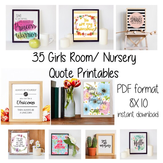 Printable Set Of 35 Girl Room Or Baby Girls Nursery Theme