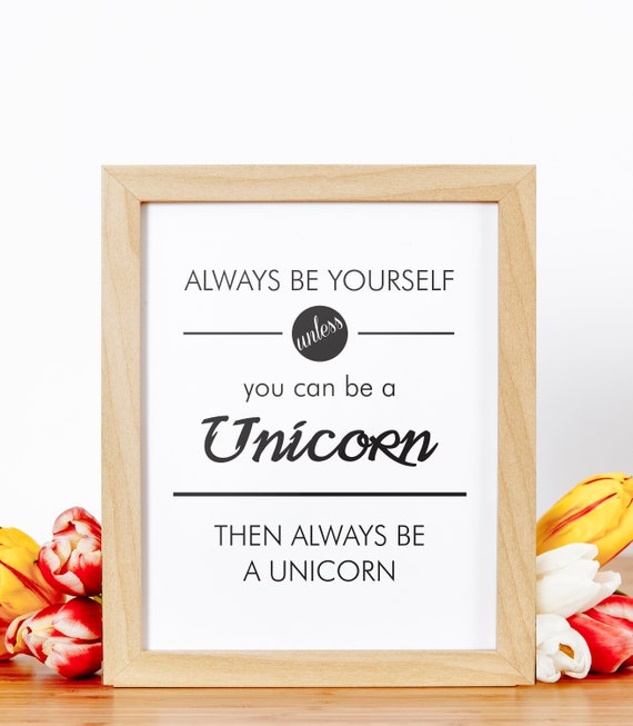 unicorn printable quote art printable unicorn wall art unicorn decor