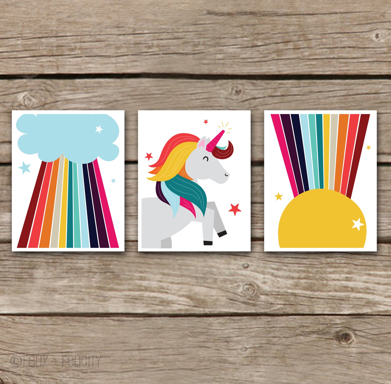 Printable Unicorn Wall Art Girl Room Unicorns Theme Decor | Etsy