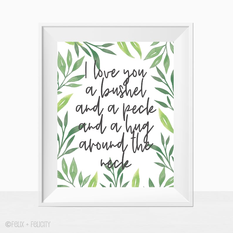 PRINTABLE I Love You a Bushel and a Peck Children's | Etsy
