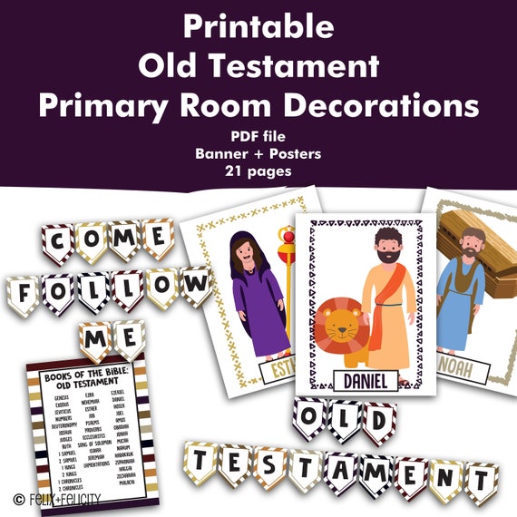 Printable Bible Old Testament 2022 Primary Room Bulletin Board Come Follow Me Decoration Kit The Church of Jesus Christ of Latter Day Saints Il_570xn