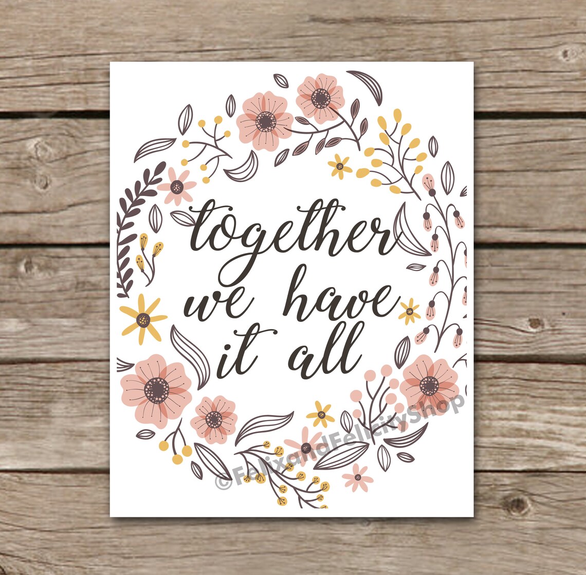 Printable Together We Have It All Shabby Chic Gallery Wall | Etsy