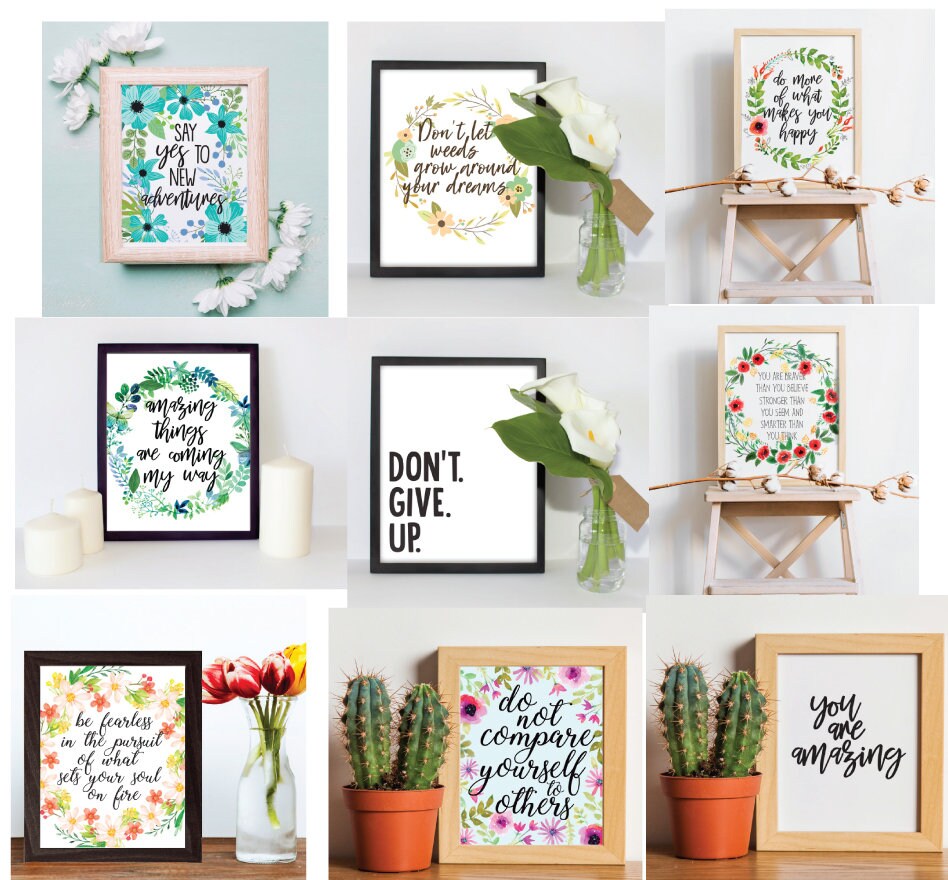 45 Motivational Wall Art Quotes Inspirational Home Decor | Etsy