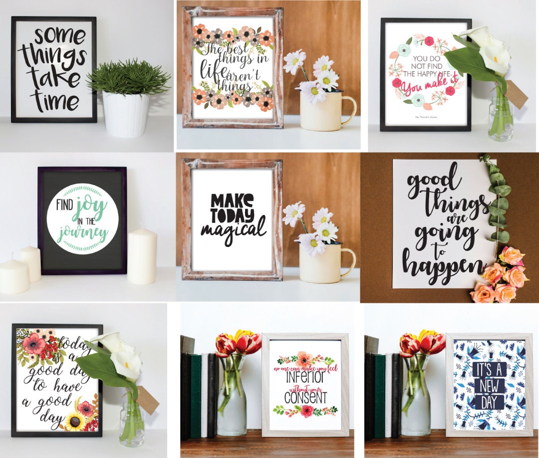 50 Printable Wall Art 8x10 Prints Home Decor Life Quotes | Etsy