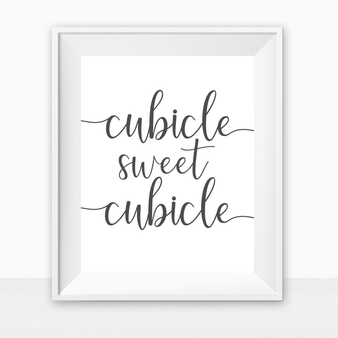 Printable Wall Art Quote Cubicle Sweet Cubicle Office Work | Etsy