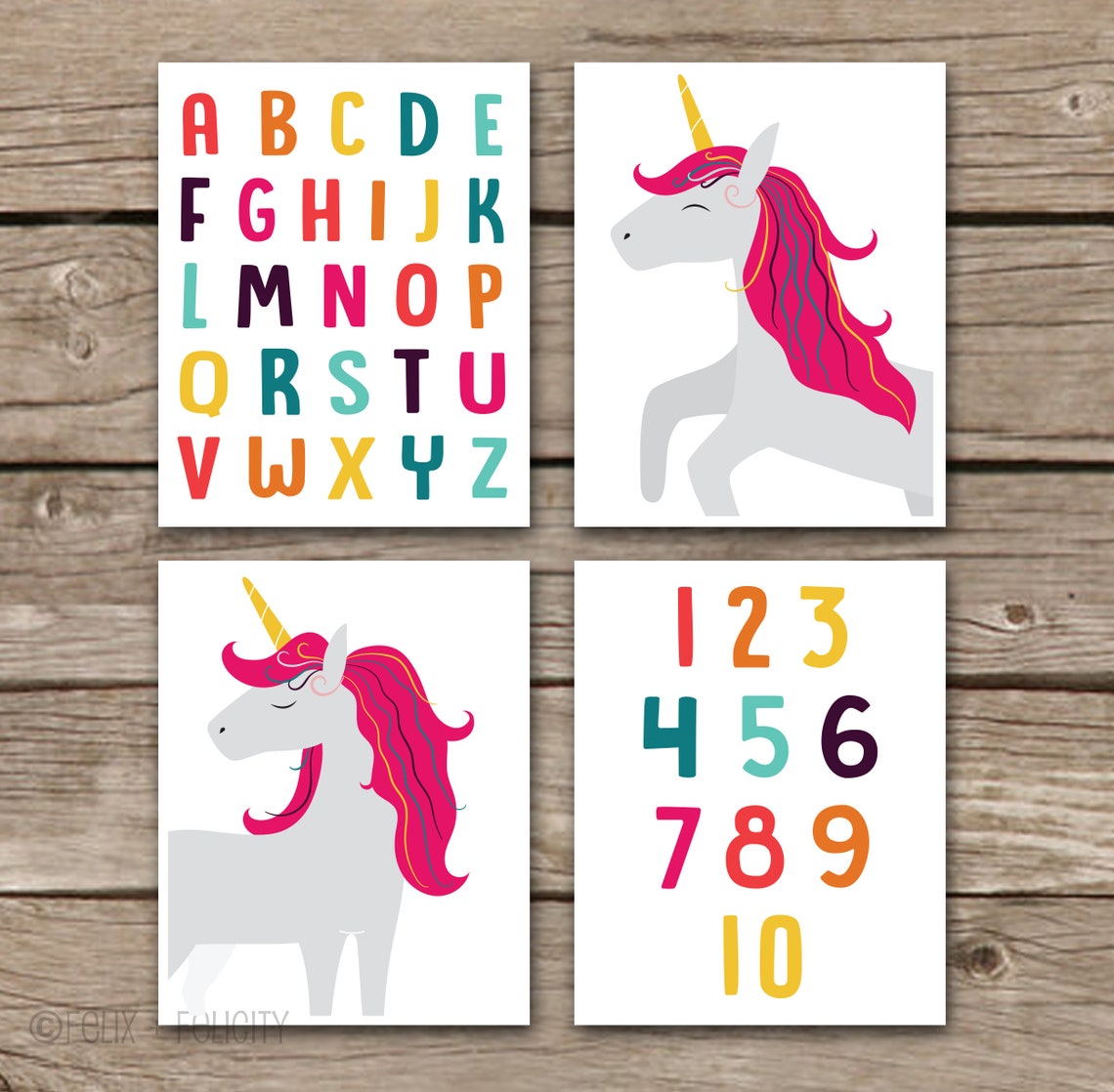 Printable Unicorn Wall Art Girl Room Unicorns Theme Decor | Etsy