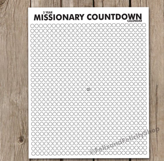 Free Printable Missionary Countdown Chart