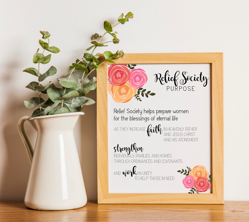 Printable LDS Relief Society Relief Society Purpose | Etsy