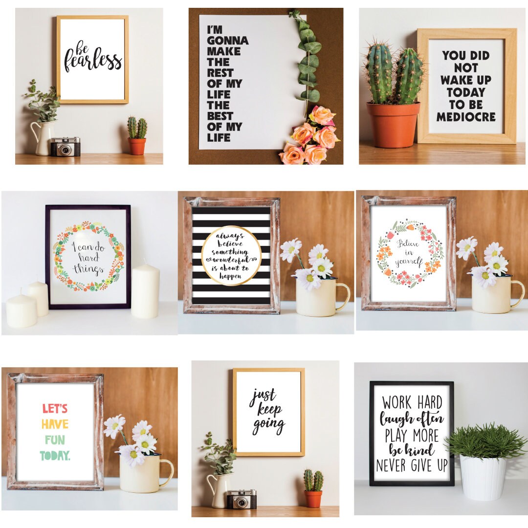 45 Motivational Wall Art Quotes Inspirational Home Decor Etsy