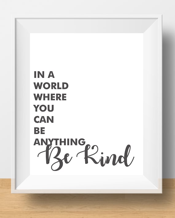 Printable Be Kind Inspirational Quote Girl Boss Motivation Etsy