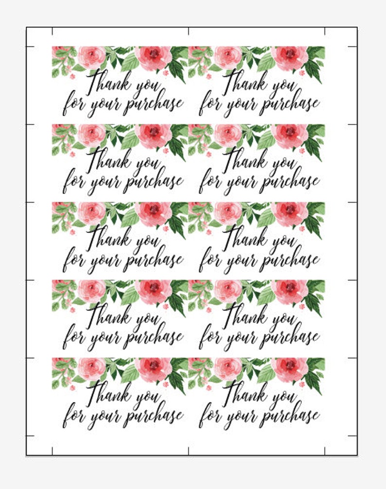 Printable Thank You For Your Purchase Card Package Insert | Etsy