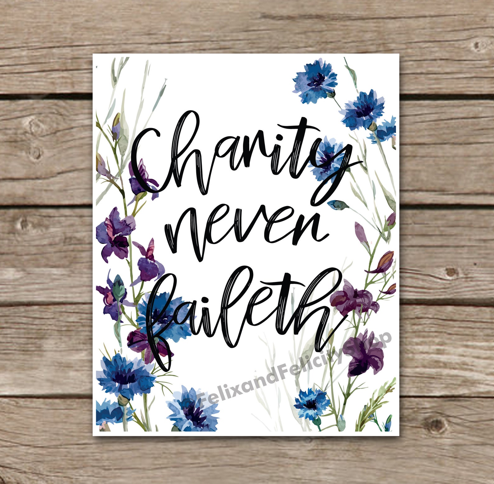 Printable LDS Relief Society Motto Charity Never Faileth Etsy