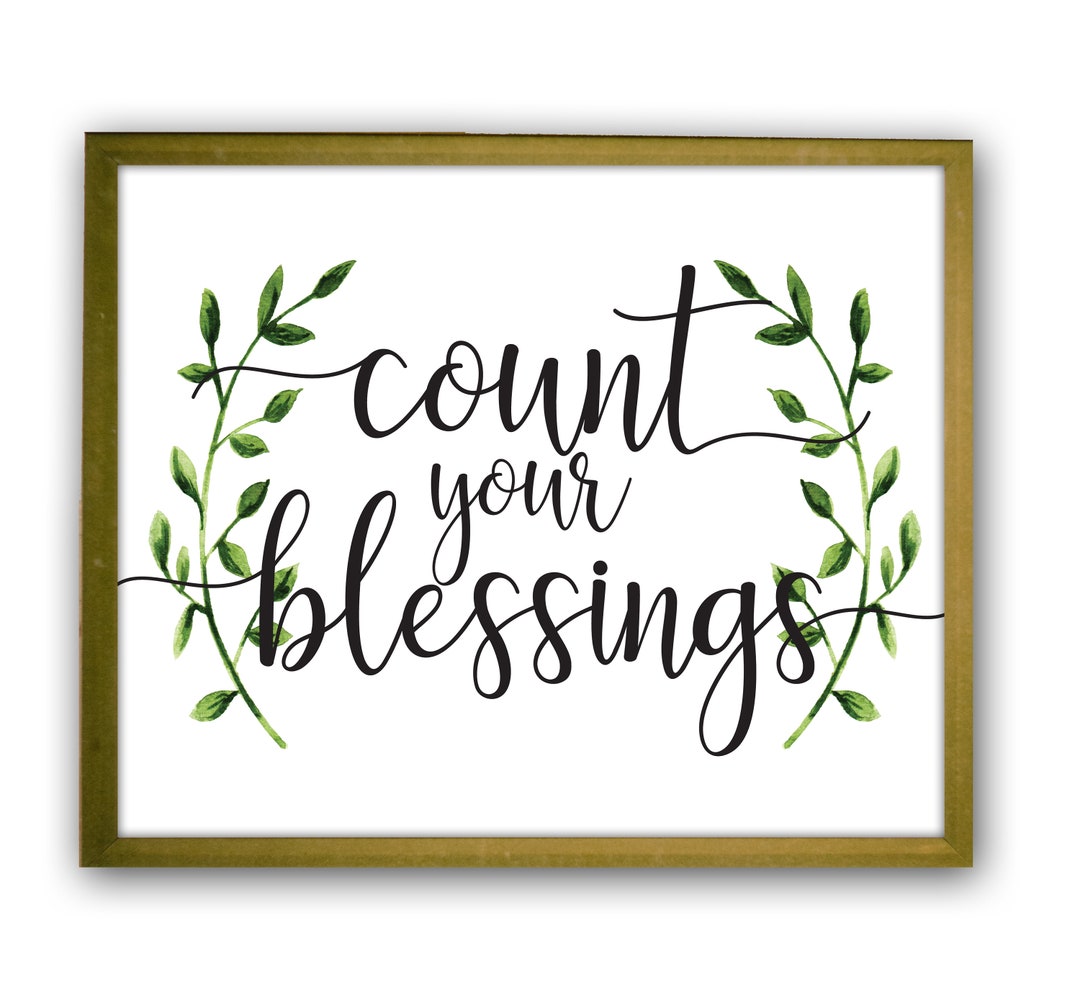 Printable Count Your Blessings 8x10 Thanksgiving Fall Home Decor Wall ...