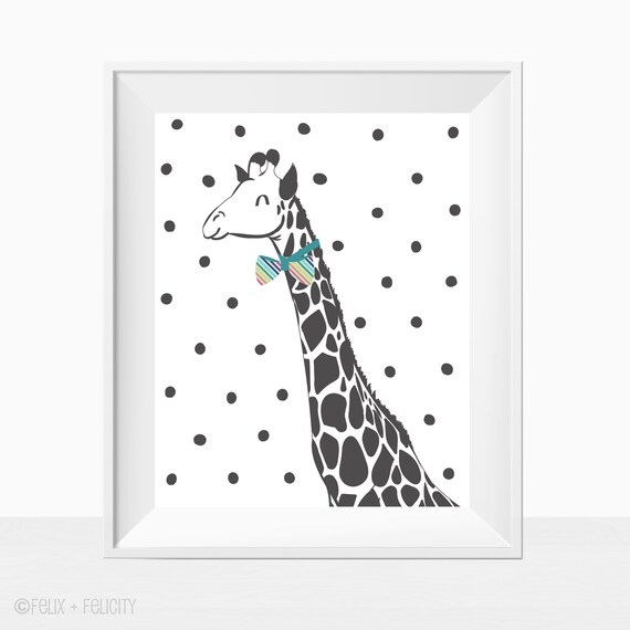 giraffe nursery print