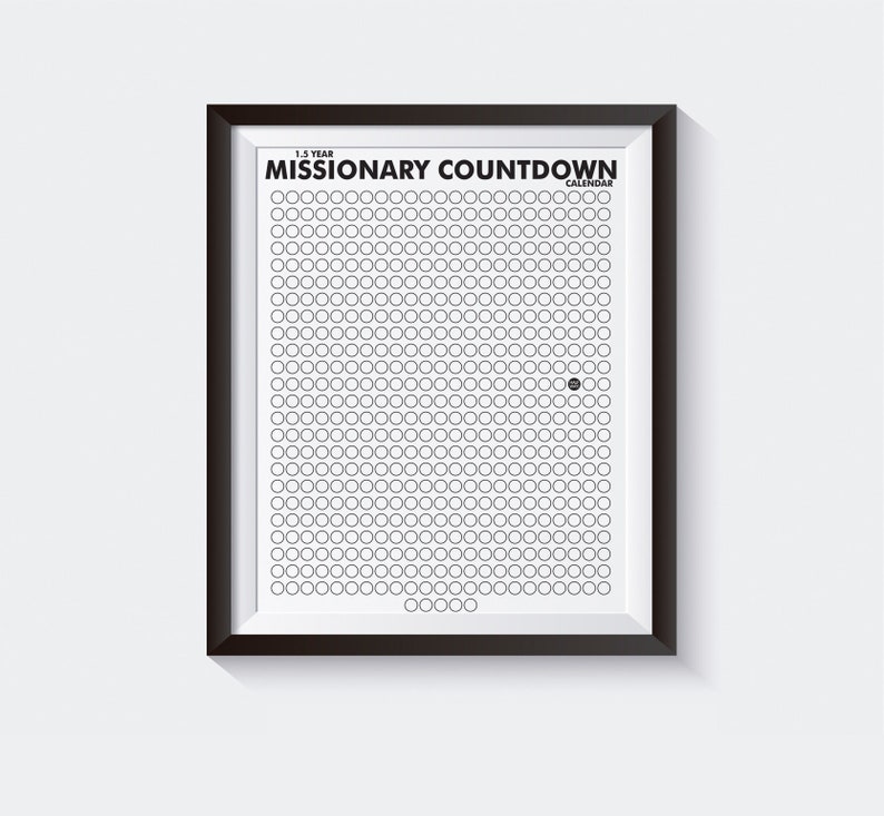 LDS Mission 18 Month Missionary Countdown Calendar Printable - Etsy