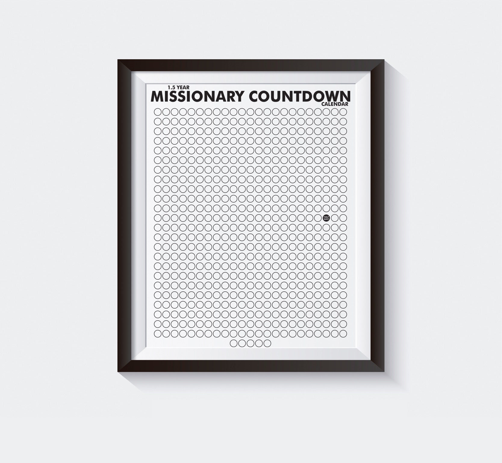 LDS Mission 18 Month Missionary Countdown Calendar Printable | Etsy