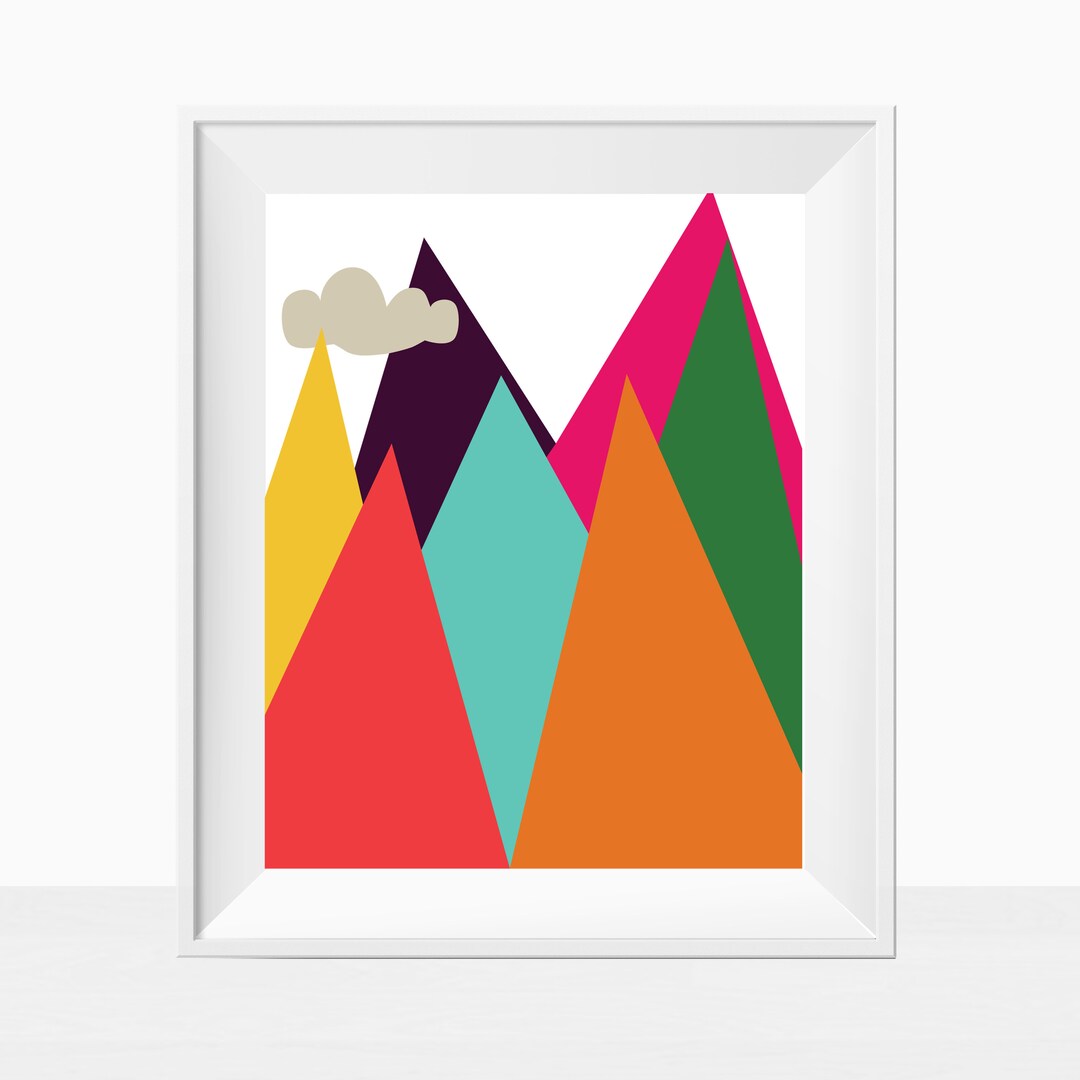 Printable Wall Art Colorful Mountains Adventure Theme Home - Etsy