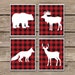 Printable Buffalo Check Animal 8x10 Wall Art Prints Set Bear - Etsy