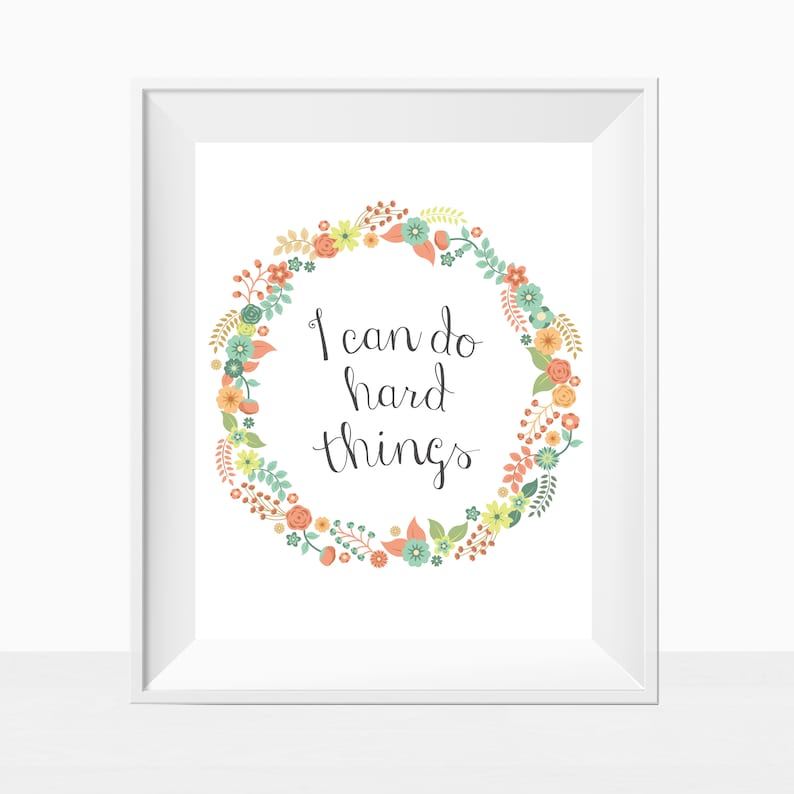 PRINTABLE PDF Instant Download i Can Do Hard | Etsy