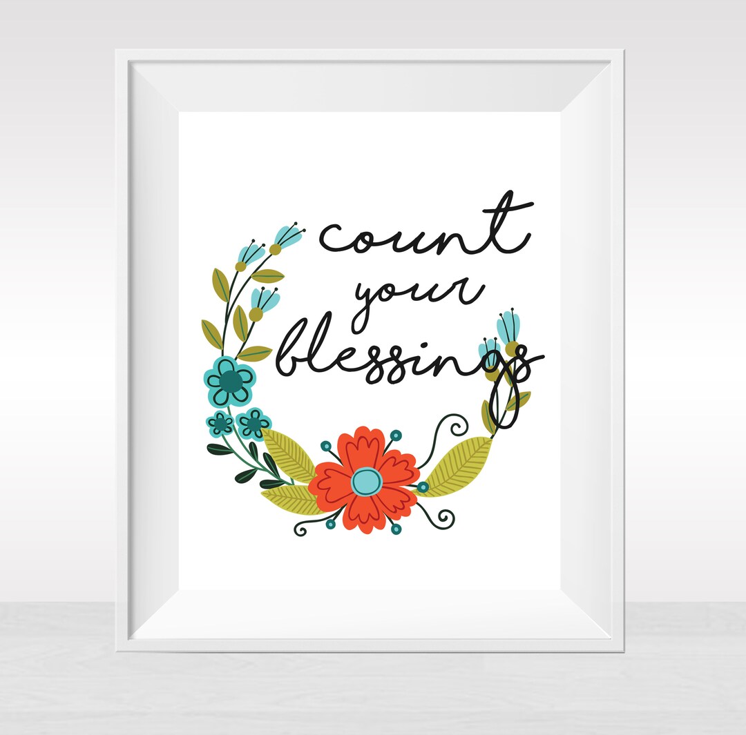 Printable Count Your Blessings 8x10 PDF File Instant Download ...