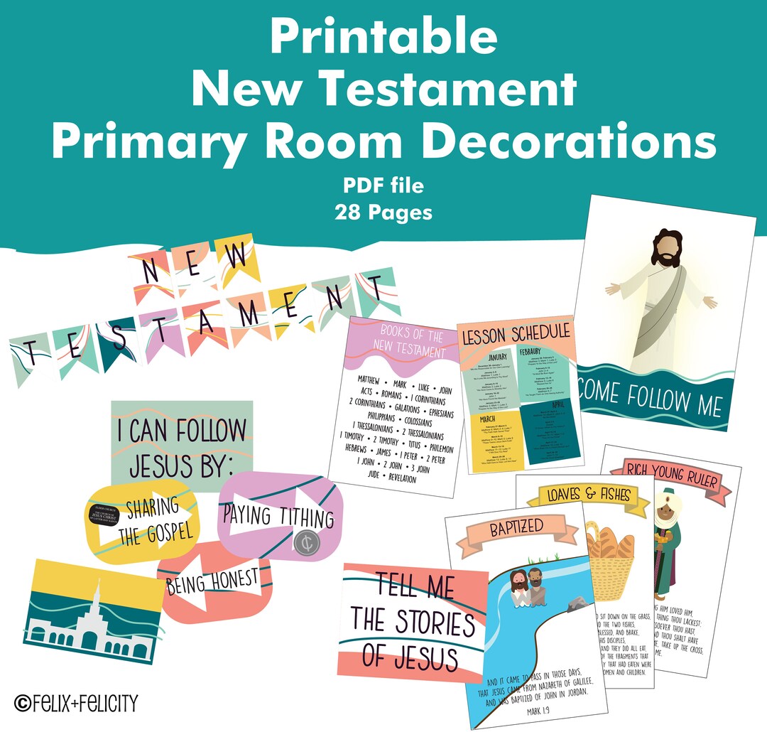 Printable New Testament 2023 Primary Room Bulletin Board Come - Etsy