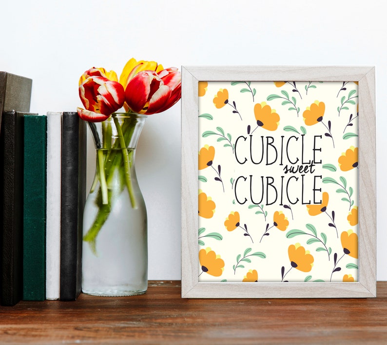 Cubicle Sweet Cubicle Printable Quote Office Decor Sign | Etsy