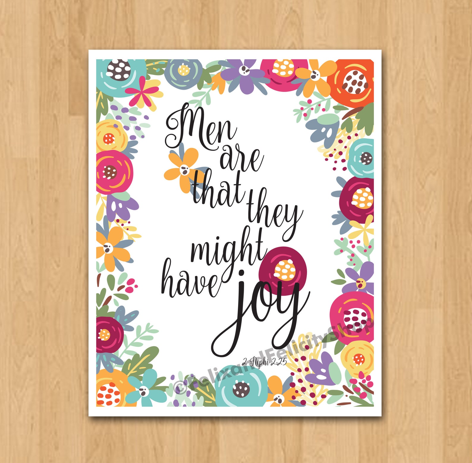Men are that they might have joy lds scripture verse floral etsy