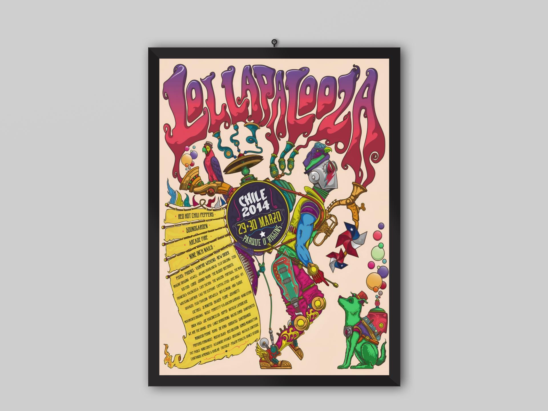 Lollapalooza Vintage Festival Posters - Etsy
