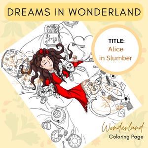 Alice in the wonderland coloring page