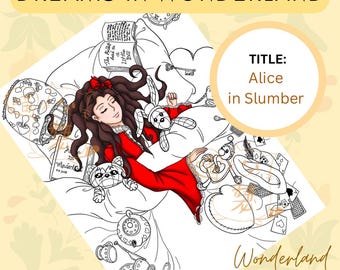 Desenho de Alice no país das maravilhas para colorir