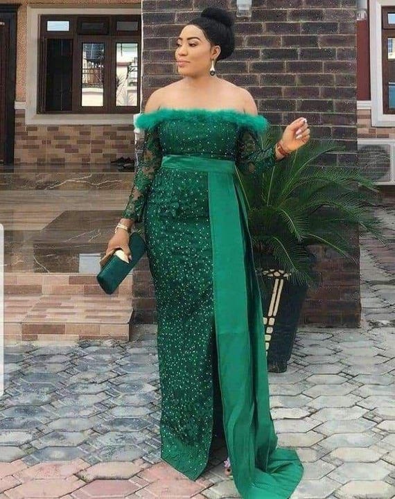 Belle robe Asoebi, robe Owambe, robe de mariée traditionnelle