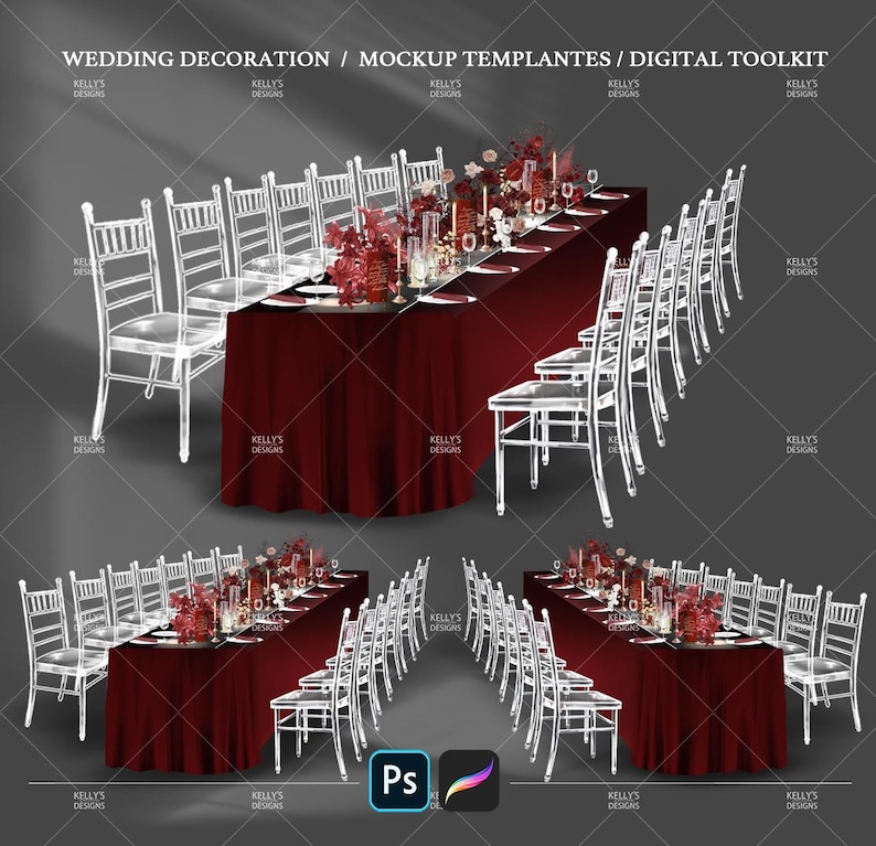 Wedding Table Seating Mockup Template: Event Decor Mega Bundle - Etsy