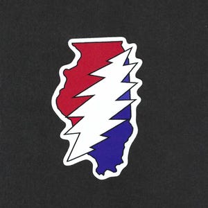 Illinois Steal Your State Sticker    Grateful Dead Steal Your Face themed sticker