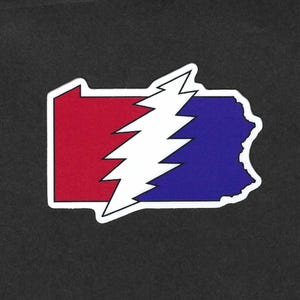 Pennsylvania Steal Your State Sticker- Grateful Dead Steal Your Face themed sticker
