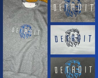 Detroit LIONS Sweatshirts Embroidered Football Fan Custom Crewneck