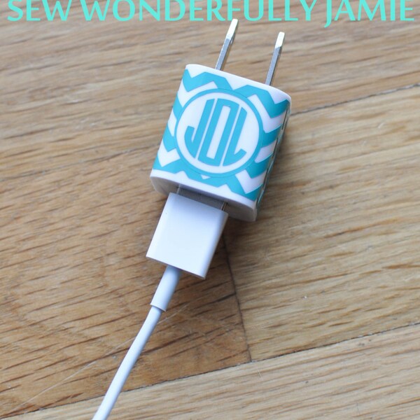 iPhone Monogram Decal Wrap Chevron